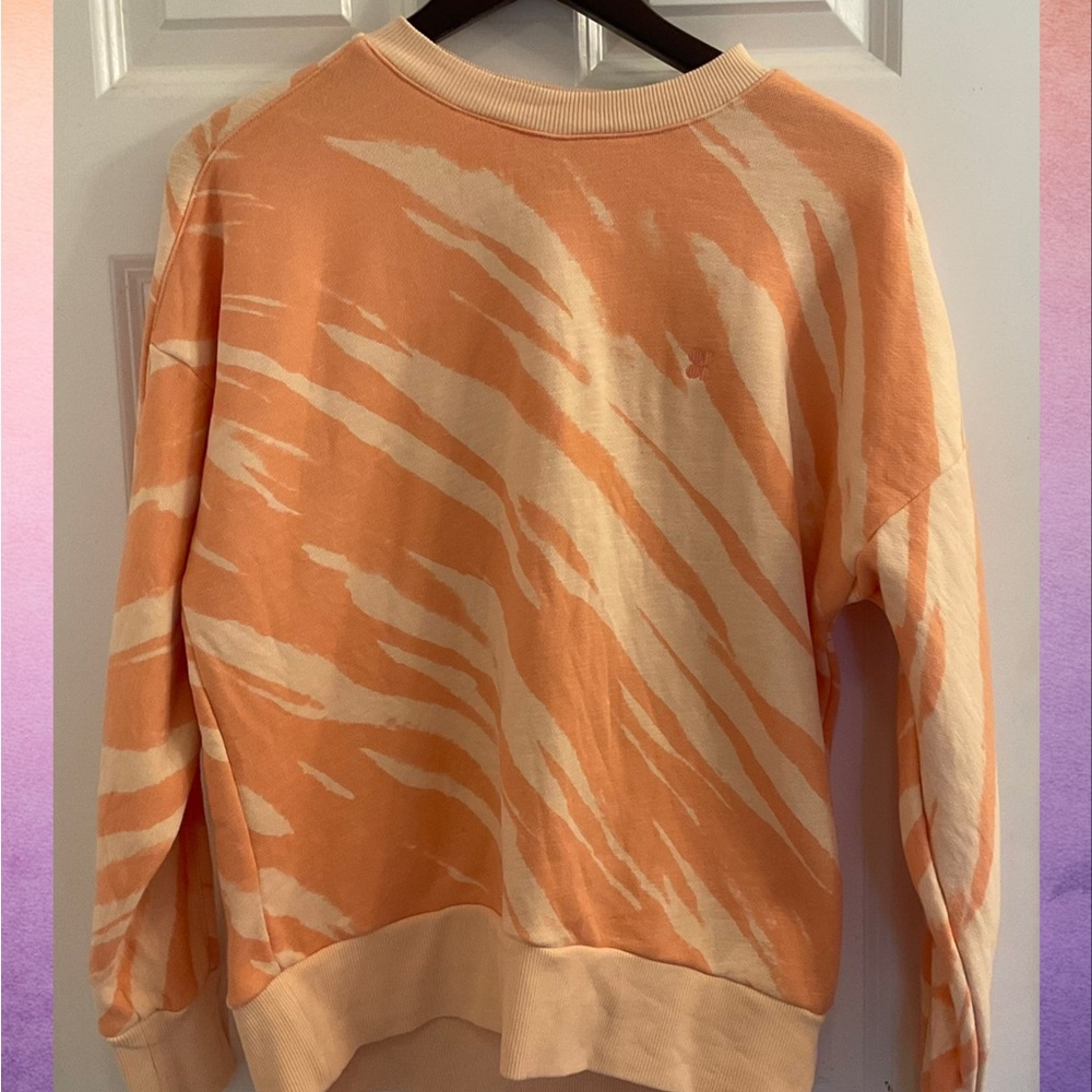 Sweaty Betty Nectarine Orange Tie Dye Essentials Crewneck Sweatshirt - Small
